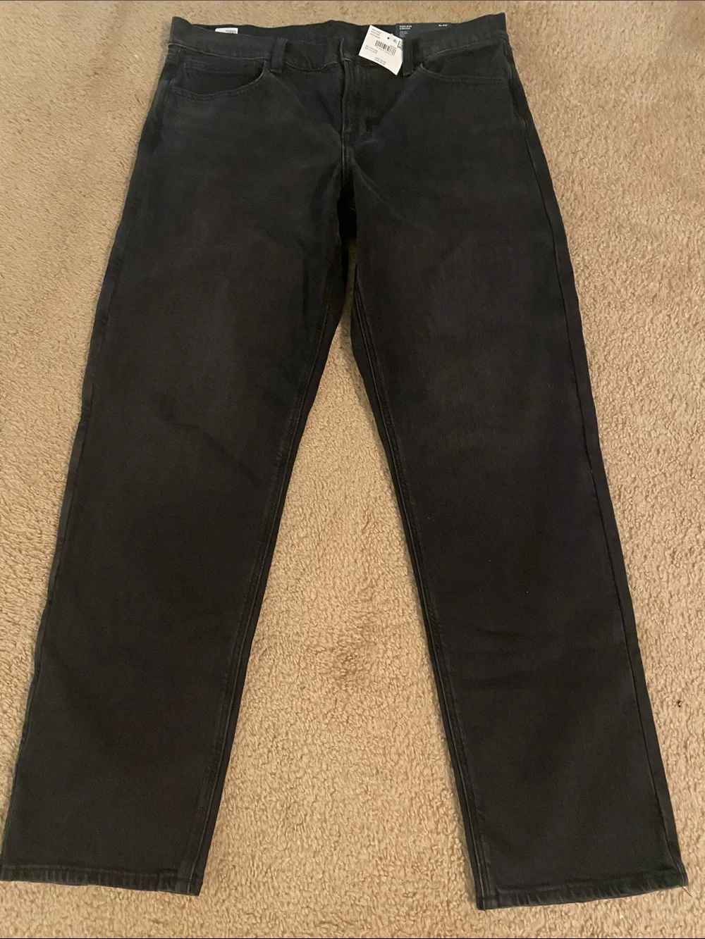 American Eagle Outfitters Black Straight-Leg Jeans high-rise stretch Long